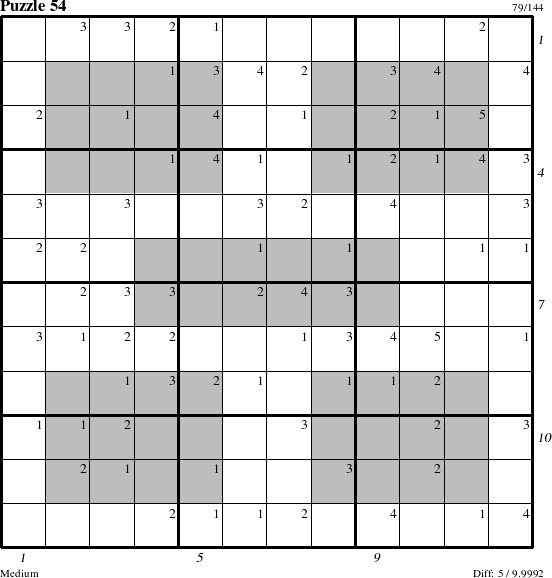 Step-by-Step Instructions for Puzzle 54 with all 5 steps marked