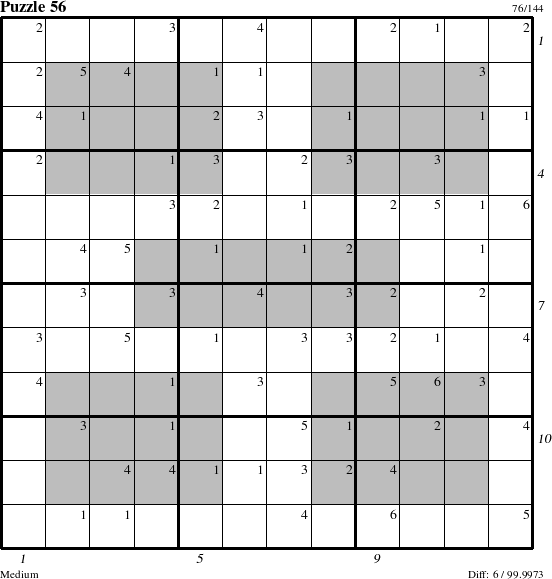 Step-by-Step Instructions for Puzzle 56 with all 6 steps marked