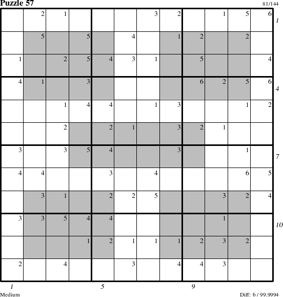 Step-by-Step Instructions for Puzzle 57 with all 6 steps marked