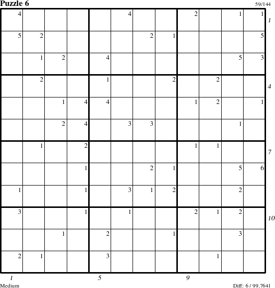 Step-by-Step Instructions for Puzzle 6 with all 6 steps marked