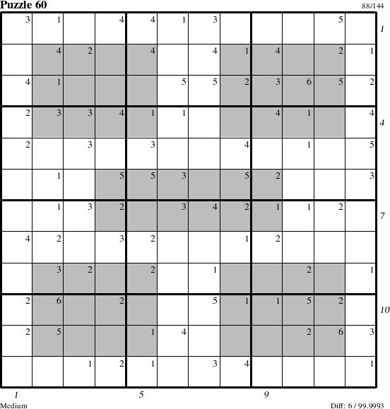 Step-by-Step Instructions for Puzzle 60 with all 6 steps marked