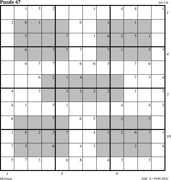 Step-by-Step Instructions for Puzzle 67 with all 8 steps marked