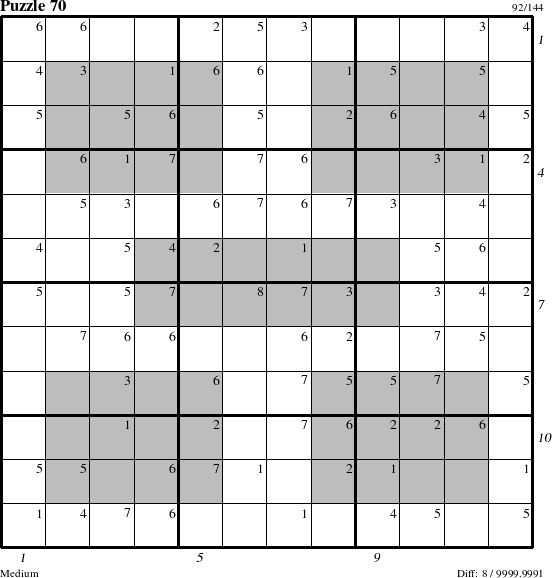 Step-by-Step Instructions for Puzzle 70 with all 8 steps marked