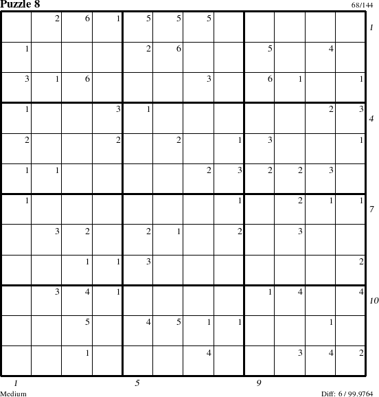 Step-by-Step Instructions for Puzzle 8 with all 6 steps marked