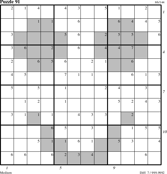 Step-by-Step Instructions for Puzzle 91 with all 7 steps marked