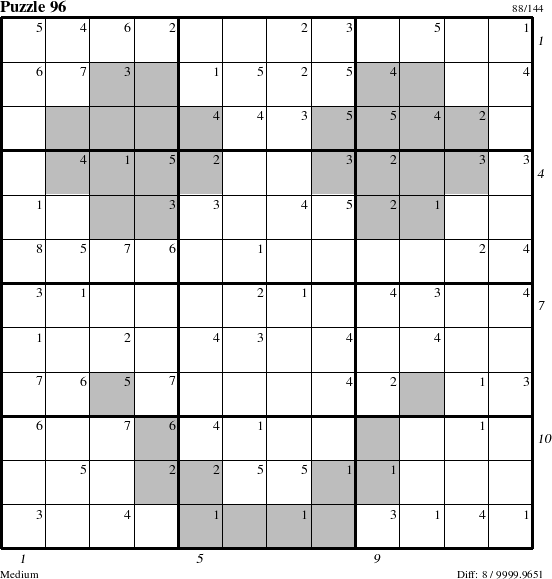 Step-by-Step Instructions for Puzzle 96 with all 8 steps marked