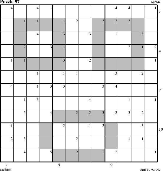 Step-by-Step Instructions for Puzzle 97 with all 5 steps marked