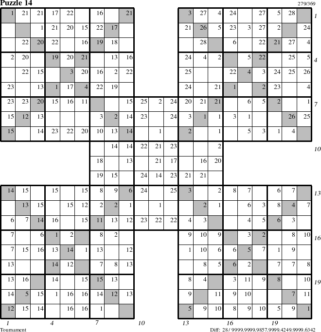 Step-by-Step Instructions for Puzzle 14 with all 28 steps marked