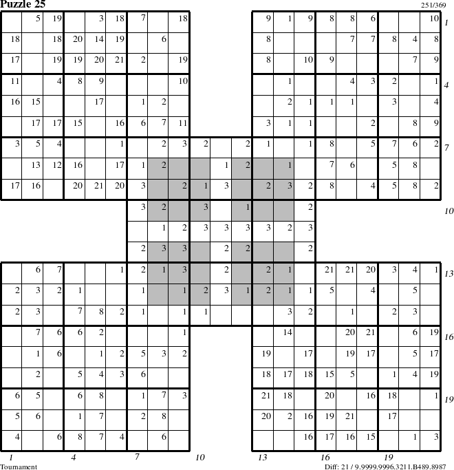 Step-by-Step Instructions for Puzzle 25 with all 21 steps marked