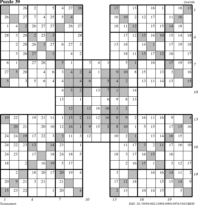 Step-by-Step Instructions for Puzzle 39 with all 28 steps marked