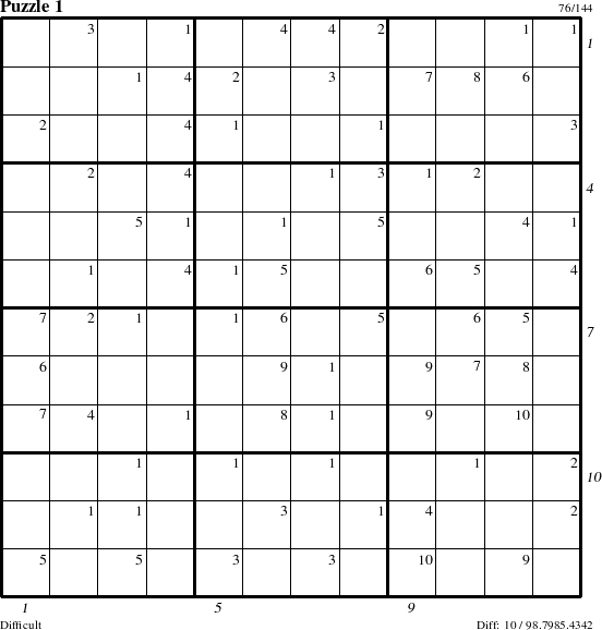 Step-by-Step Instructions for Puzzle 1 with all 10 steps marked