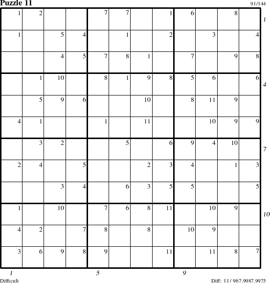 Step-by-Step Instructions for Puzzle 11 with all 11 steps marked