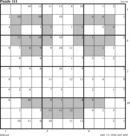 Step-by-Step Instructions for Puzzle 111 with all 12 steps marked