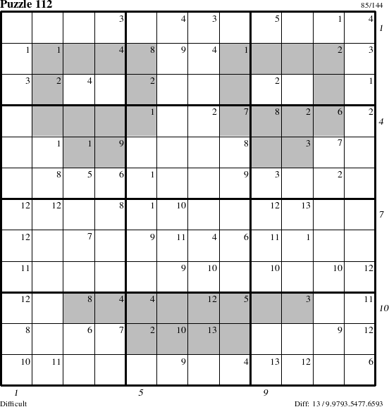 Step-by-Step Instructions for Puzzle 112 with all 13 steps marked