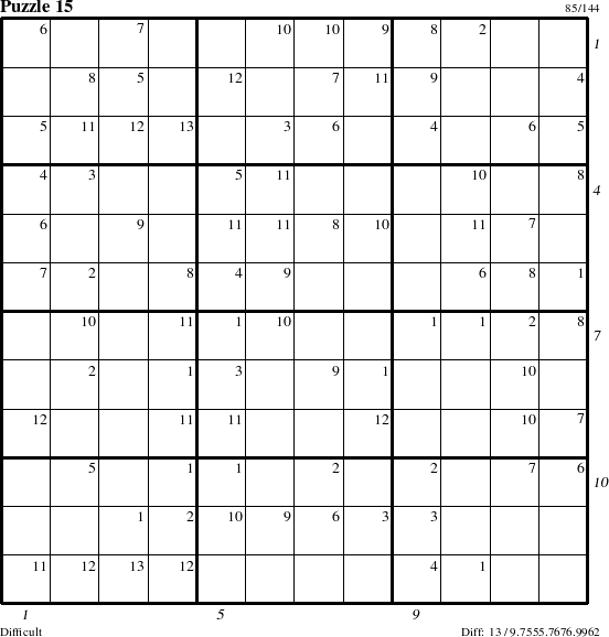 Step-by-Step Instructions for Puzzle 15 with all 13 steps marked