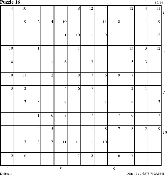 Step-by-Step Instructions for Puzzle 16 with all 13 steps marked