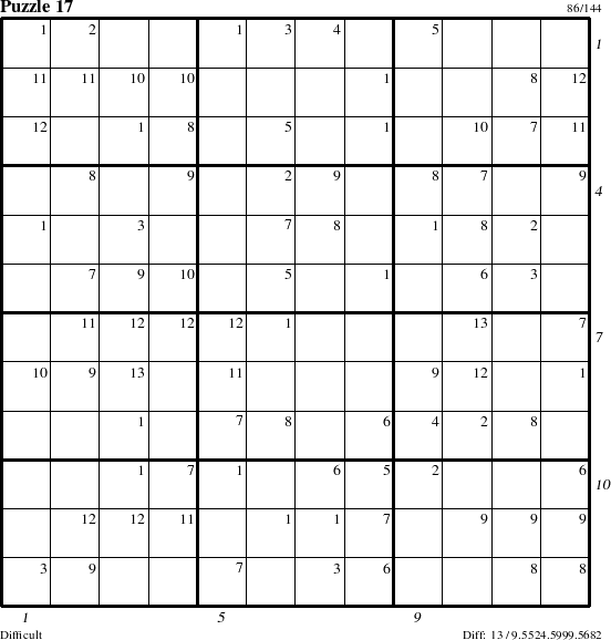 Step-by-Step Instructions for Puzzle 17 with all 13 steps marked