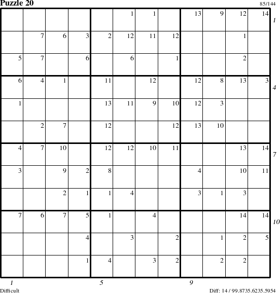 Step-by-Step Instructions for Puzzle 20 with all 14 steps marked