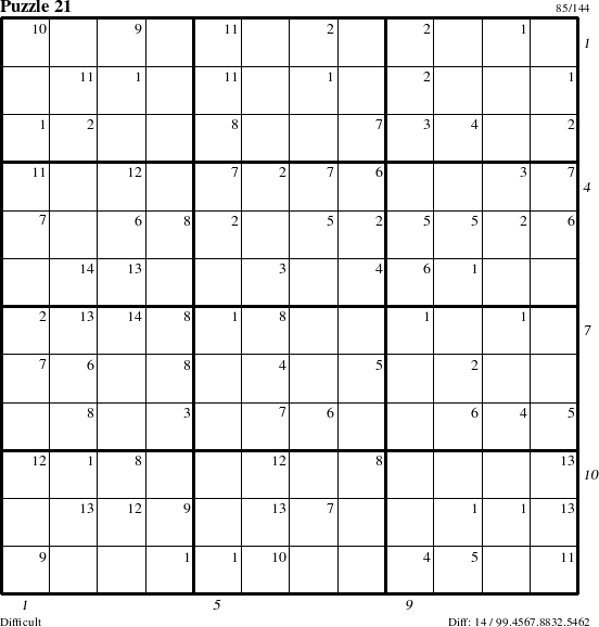 Step-by-Step Instructions for Puzzle 21 with all 14 steps marked