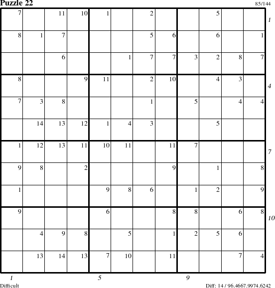 Step-by-Step Instructions for Puzzle 22 with all 14 steps marked