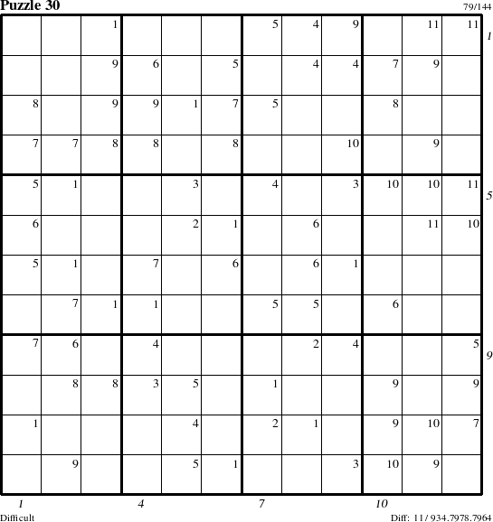 Step-by-Step Instructions for Puzzle 30 with all 11 steps marked