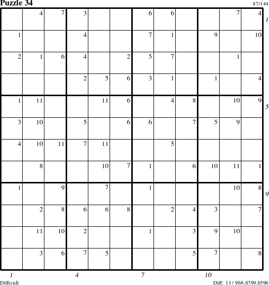 Step-by-Step Instructions for Puzzle 34 with all 11 steps marked