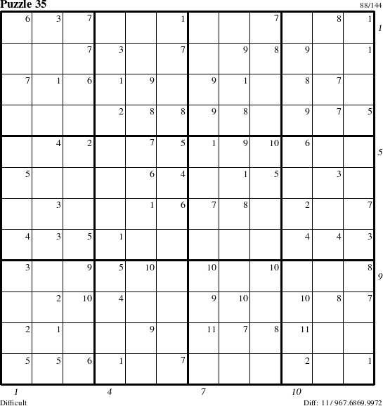 Step-by-Step Instructions for Puzzle 35 with all 11 steps marked