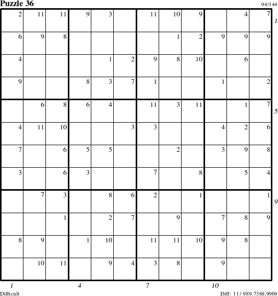 Step-by-Step Instructions for Puzzle 36 with all 11 steps marked