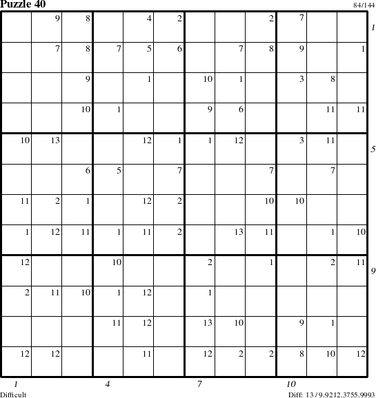 Step-by-Step Instructions for Puzzle 40 with all 13 steps marked