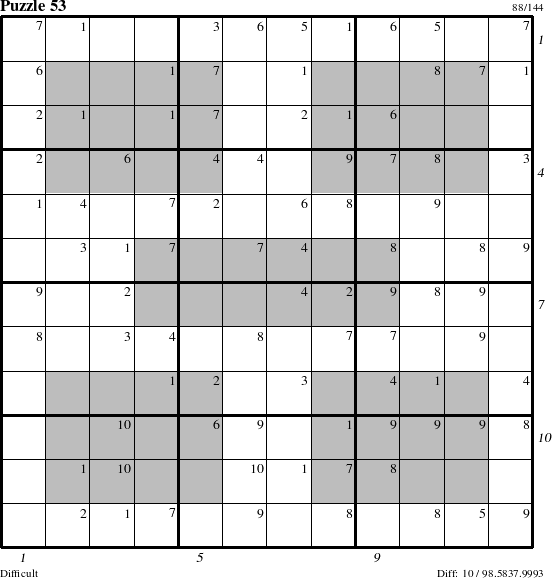 Step-by-Step Instructions for Puzzle 53 with all 10 steps marked