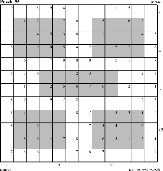 Step-by-Step Instructions for Puzzle 55 with all 10 steps marked