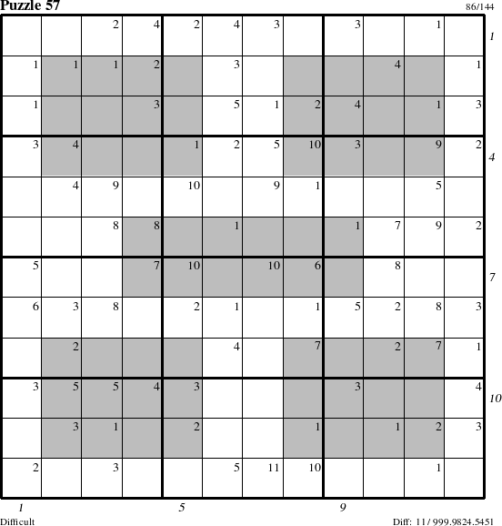 Step-by-Step Instructions for Puzzle 57 with all 11 steps marked