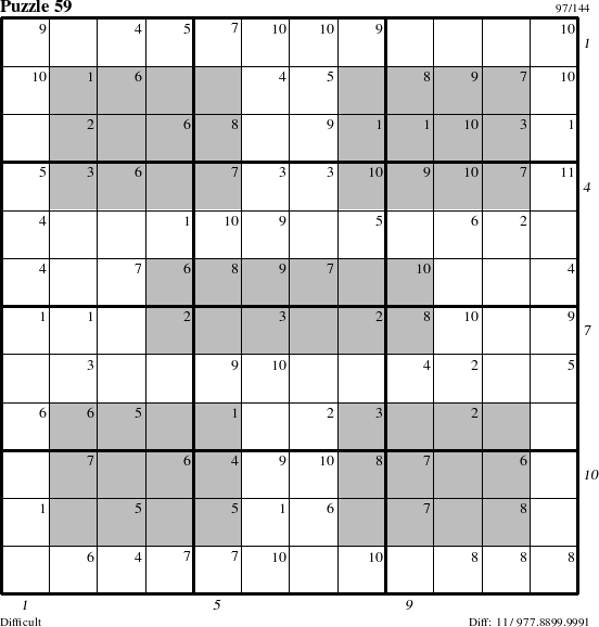 Step-by-Step Instructions for Puzzle 59 with all 11 steps marked