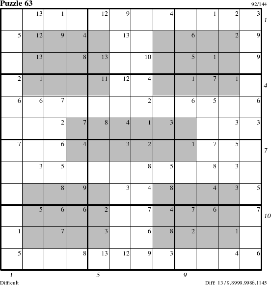 Step-by-Step Instructions for Puzzle 63 with all 13 steps marked