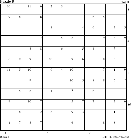 Step-by-Step Instructions for Puzzle 8 with all 11 steps marked