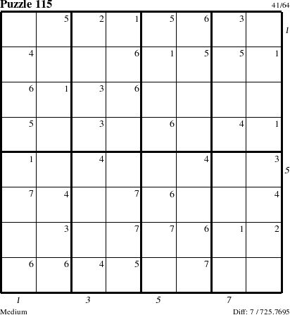 Step-by-Step Instructions for Puzzle 115 with all 7 steps marked