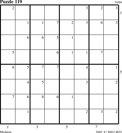 Step-by-Step Instructions for Puzzle 119 with all 8 steps marked