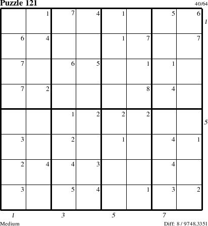 Step-by-Step Instructions for Puzzle 121 with all 8 steps marked