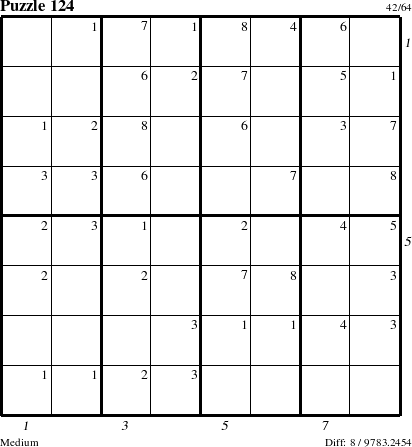 Step-by-Step Instructions for Puzzle 124 with all 8 steps marked