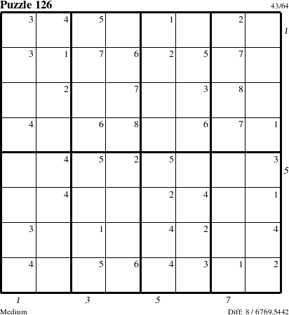 Step-by-Step Instructions for Puzzle 126 with all 8 steps marked