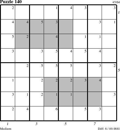 Step-by-Step Instructions for Puzzle 140 with all 6 steps marked