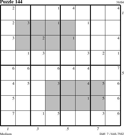 Step-by-Step Instructions for Puzzle 144 with all 7 steps marked