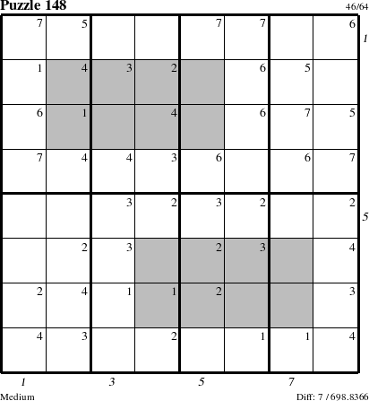 Step-by-Step Instructions for Puzzle 148 with all 7 steps marked