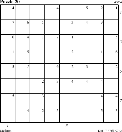 Step-by-Step Instructions for Puzzle 20 with all 7 steps marked