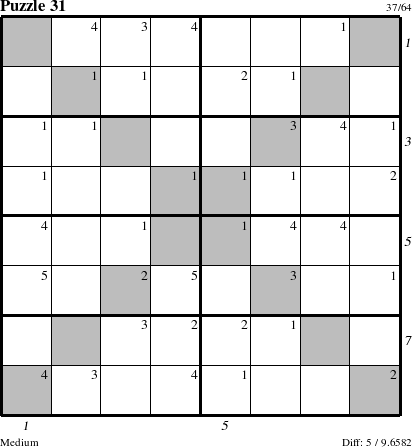 Step-by-Step Instructions for Puzzle 31 with all 5 steps marked