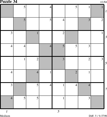 Step-by-Step Instructions for Puzzle 34 with all 5 steps marked