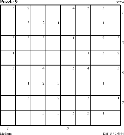 Step-by-Step Instructions for Puzzle 9 with all 5 steps marked