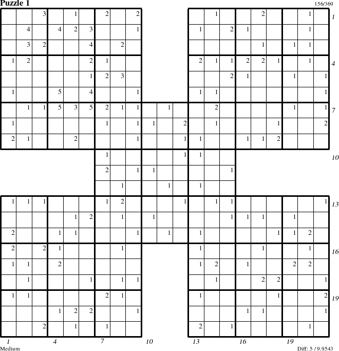 Step-by-Step Instructions for Puzzle 1 with all 5 steps marked