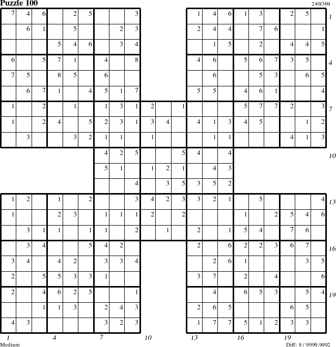 Step-by-Step Instructions for Puzzle 100 with all 8 steps marked