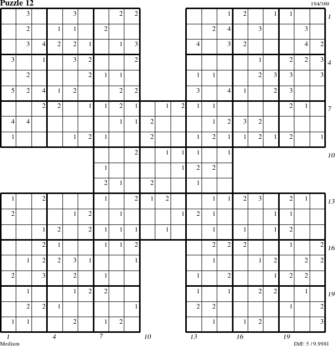 Step-by-Step Instructions for Puzzle 12 with all 5 steps marked